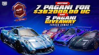 Buying 7 PAGANI for $362000,00 UC | 2 PAGANI Giveaway |  PUBG MOBILE