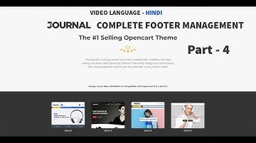 Journal theme demo 7 complete footer management | OpenCart 3 | part - 4