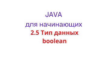 2.5 Тип данных boolean