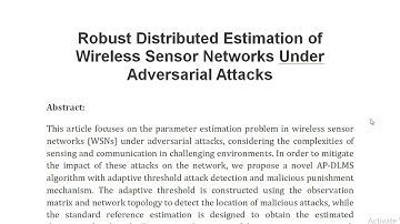Robust Distributed Estimation of Wireless Sensor Networks Under Adversarial Attacks