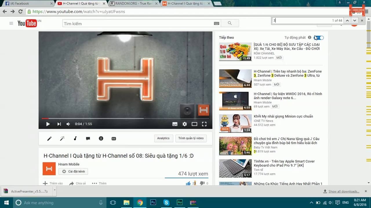 H-Channel | Kết quả chương trình Quà tặng từ H-Channel số 08