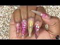 Acrylic Nails Tutorial - How to Acrylic Nails with Nail Tips - Encapsulated Nails - Shattered Glass