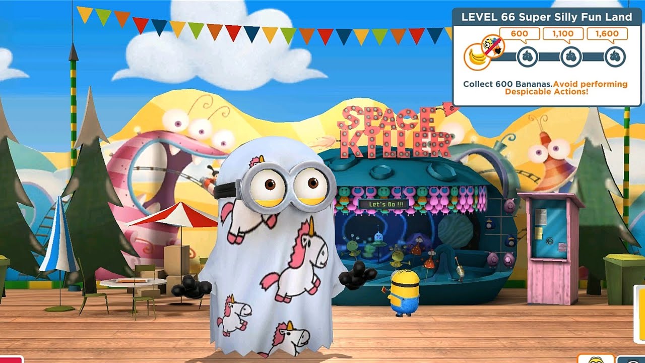 Minion rush Ghost minion Super Silly Fun Land COLLECT 600 BANANAS gameplay