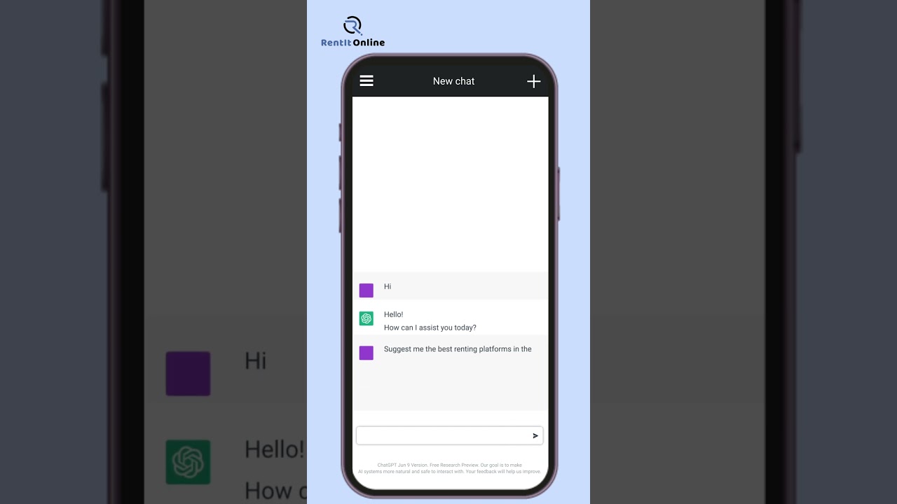 During a chat session with ChatGPT | Online Rental Marketplace | Rent It Online