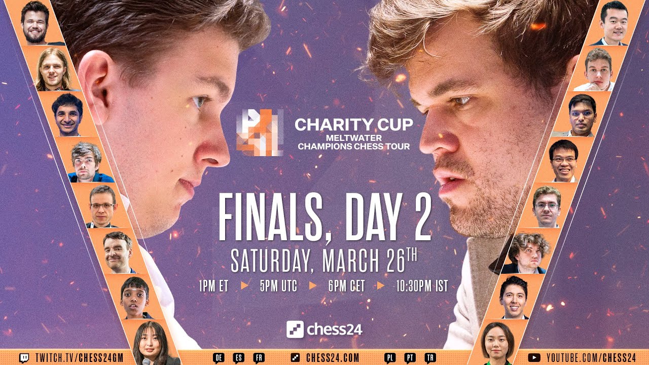 Magnus Carlsen encabeça lista da Charity Cup, um evento de