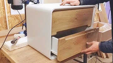 Making rounded mid century floating nightstands - mdf and oak