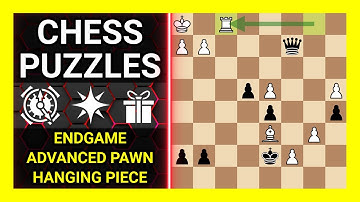 Chess Puzzles to Practice. Themes: Endgame, Advanced pawn, Hanging piece. Learn Chess