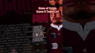 State of Origin Game 2 2026 Team List #highlights #rugbyleague #bluesvsmaroons #stateoforigin