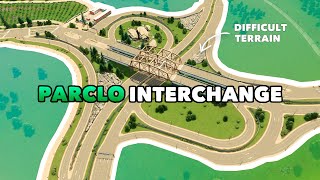 Designing a Partial Cloverleaf Interchange on Difficult Terrain Without Mods | Cities: Skylines