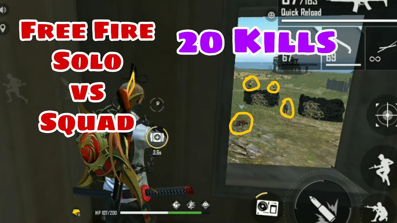 Free Fire | Solo Vs Squad | 20 Kills | LEGEND-707-FF - YouTube