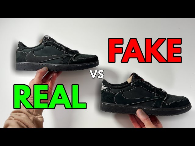 REAL VS FAKE! NIKE X TRAVIS SCOTT JORDAN 1 LOW BLACK PHANTOM