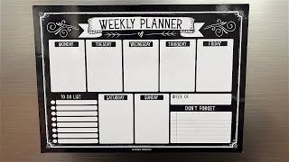 Hadley Designs Chalkboard Magnetic Dry Erase Board Weekly Fridge Calendar