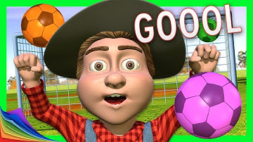 Futebol Com Bolas Coloridas Na Fazenda do Zenon | Aprender as Cores | O Reino