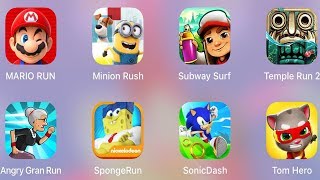 Tom Hero,Mario Run,Minion Rush,Subway Surf,Temple Run 2,Angry Gran Run,Spongebob Run,Sonic Dash screenshot 5