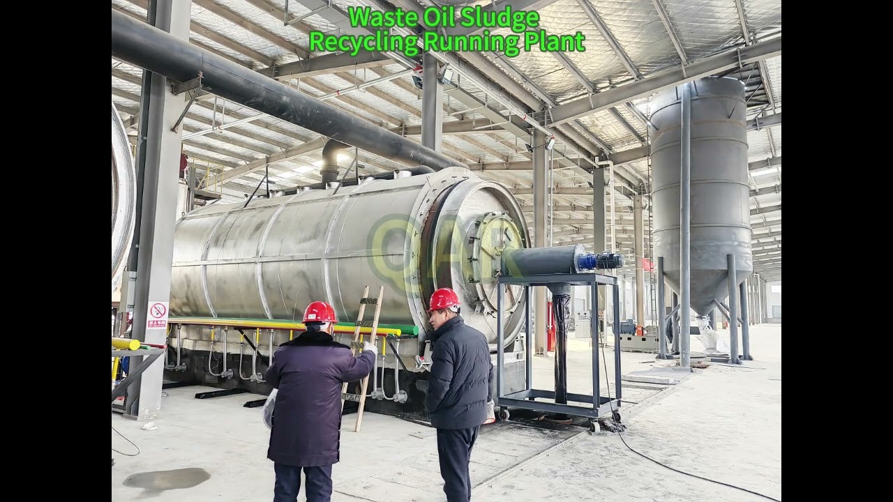 Waste Oil Sludge Recycling Pyrolysis Plant Running site