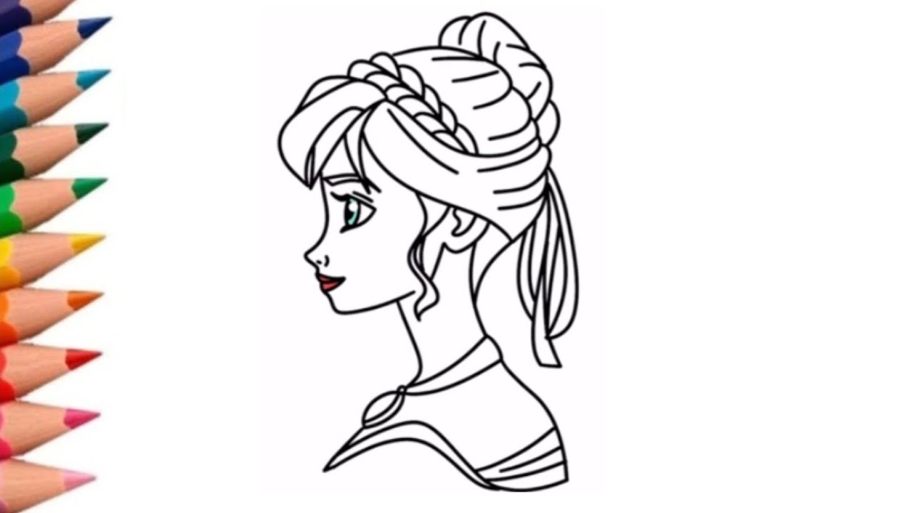 How to draw Cute Disney Princess from Frozen💖🌈💖 Easy Drawing Painting tutorial- Draw Color 