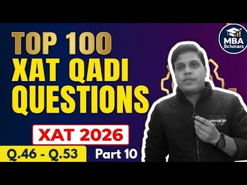 XAT 2026 Quant One Shot | Must Solve 100 Quant Questions | Part 10 ...