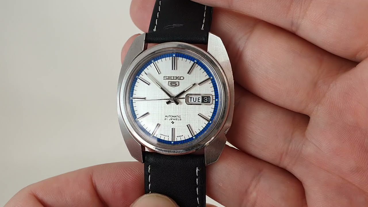 1973 Seiko 5 Automatic men's vintage watch with linen dial. Model reference  6119-8470 - YouTube