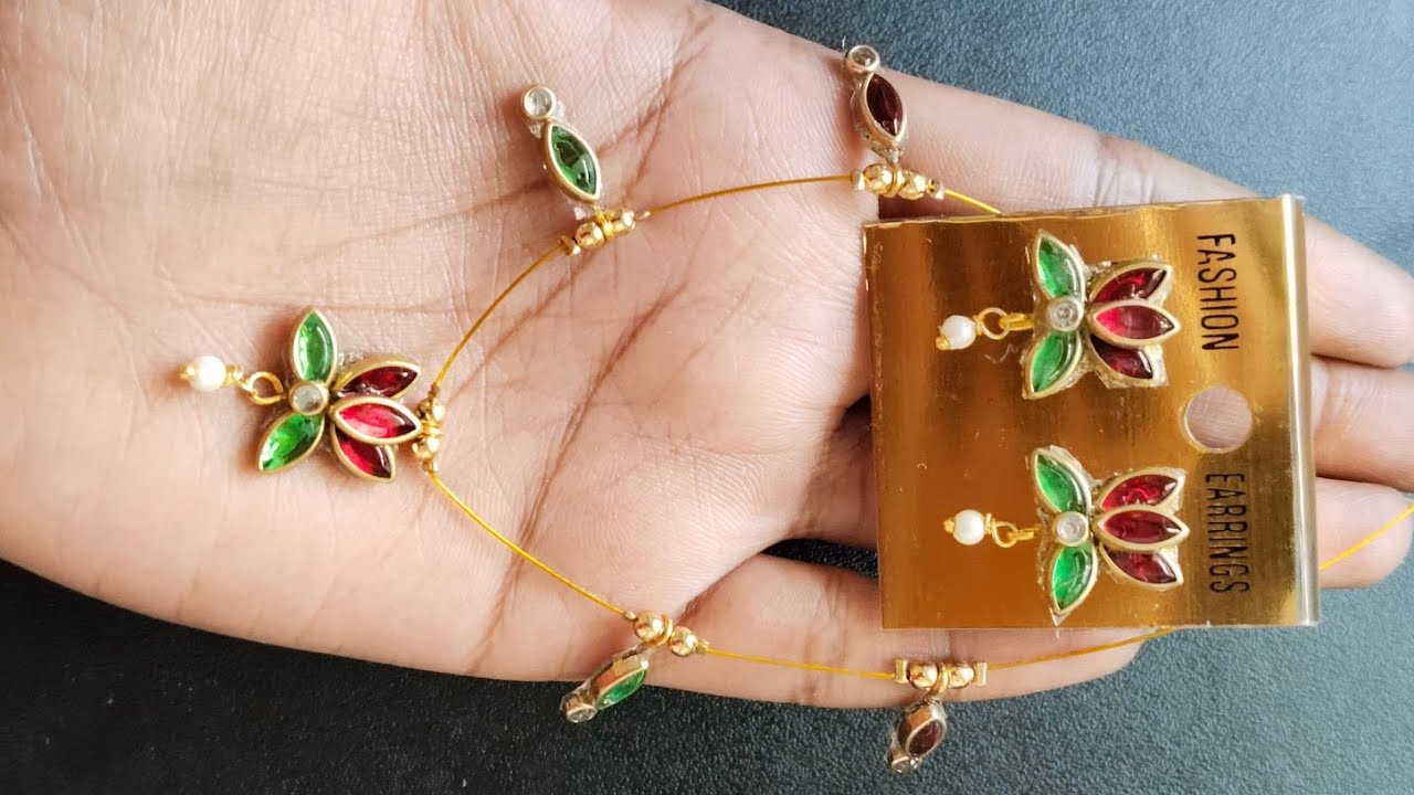 Invisible chain necklace set making(pendant முதல் chainset வரை எல்லாம் கையால் செய்யப்பட்டது)