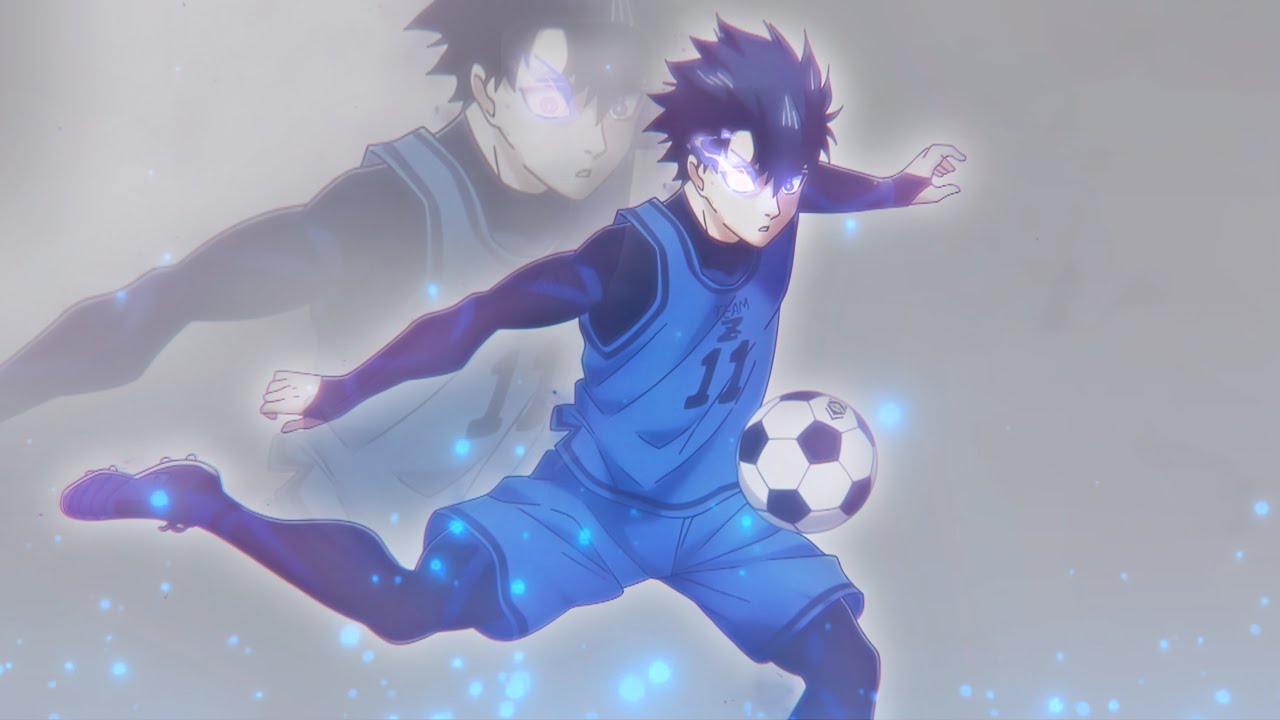 blue lock, soccer, anime boys, sweat, Anime screenshot, soccer ball, Isagi  Yoichi