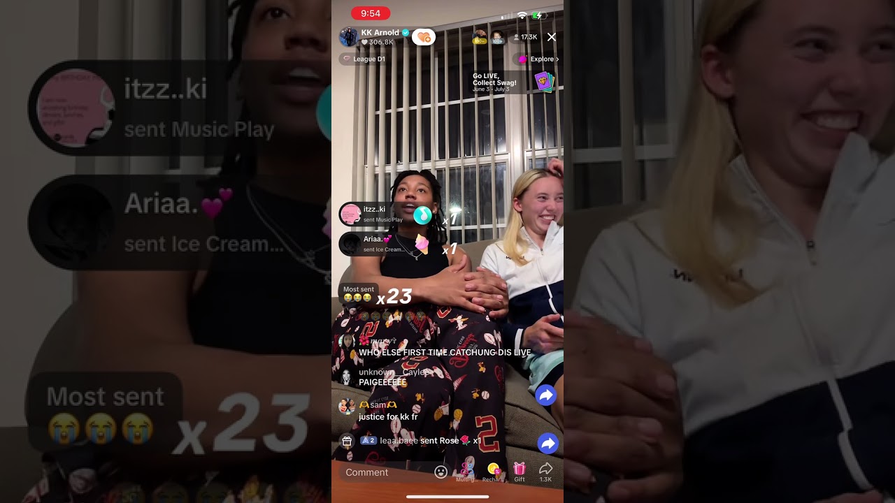 Kk Arnold live with Paige bueckers and Ice 6/7/24