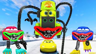 Epic Escape From The Lightning Mcqueen Boxy Boo Eater Octopus Spider Mack Car Mcqueen Vs Mcqueen