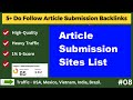 5+ Do Follow Article Submission Backlinks | 90+ DA High Quality Article Submission | Instant Index
