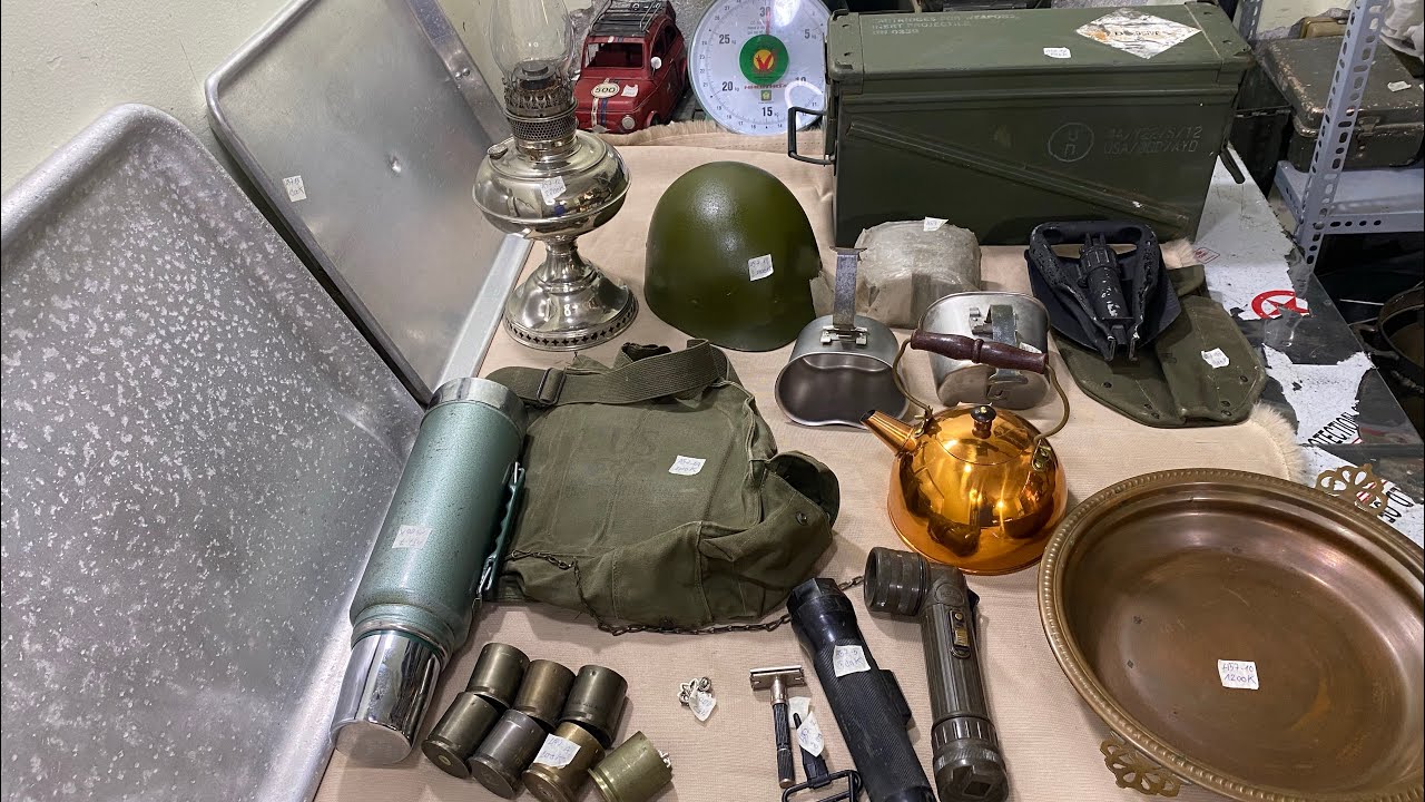 Clip 357( 19-12-2025) Đèn dầu đồng tuổi đời 120 năm, bình thuỷ Aladin USA, ấm đồng đỏ lưu kho