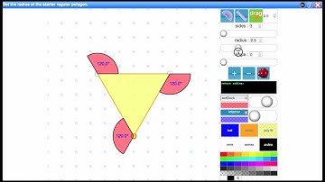 Demonstrate the exterior angles of a polygon add up to 360 degrees