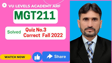 MGT211 Quiz No 3 Fall 2022-23 by Nadeem Iqbal