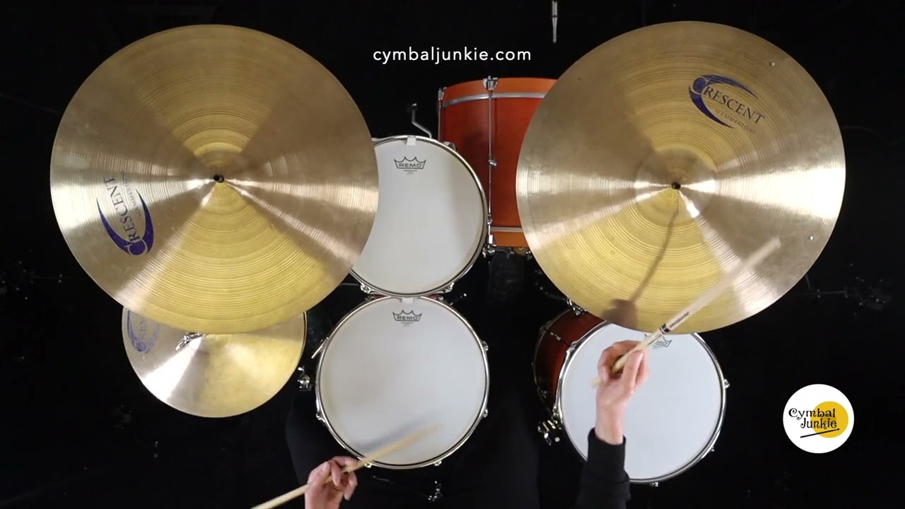 Crescent Jeff Hamilton Hammertone cymbal set 14, 20, 22 pre-loved 1080p