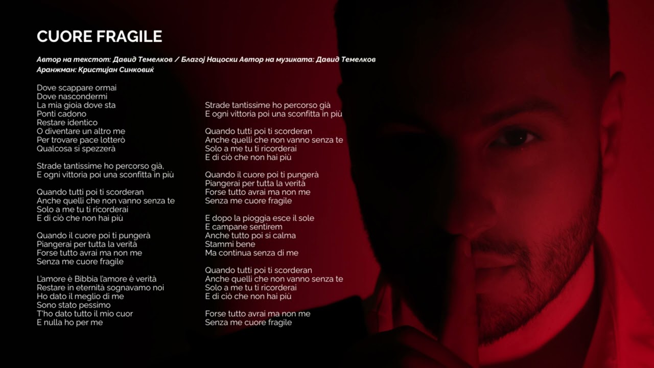 Watch DAVID TEMELKOV - Cuore fragile (Official Audio) on YouTube Watch DAVID TEMELKOV - Cuore fragile (Official Audio) on YouTube
