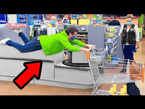 He FLOATS through the STORE...Employees Freak Out