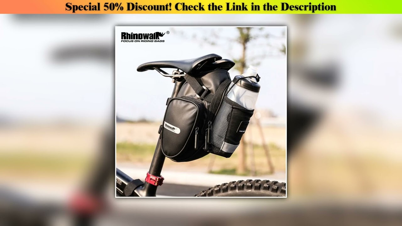 Review Rhinowalk 2023 New Arrival Bike Saddle Bag With Water Bottle Pocket Waterproof Rear Bicycle•