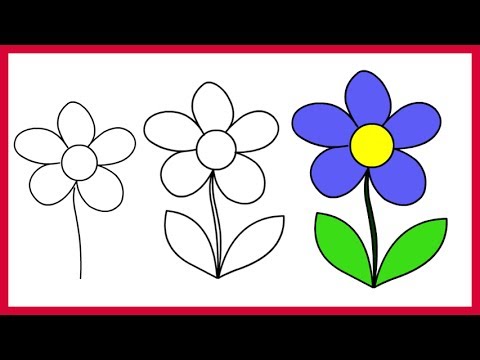 How To Draw A Flower For Kids, Step by Step, Drawing Guide, by Dawn -  DragoArt