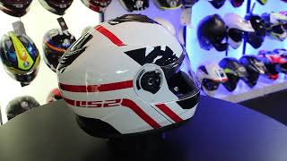 Ls2 Ff908 Strobe 2 Autox Flip Front Helmet Whitered