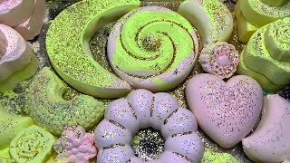 💚✨ Crushing Soft Neon Green & White Glitter Gym Chalk! dusty, Oddlysatisfying #asmr  screenshot 4
