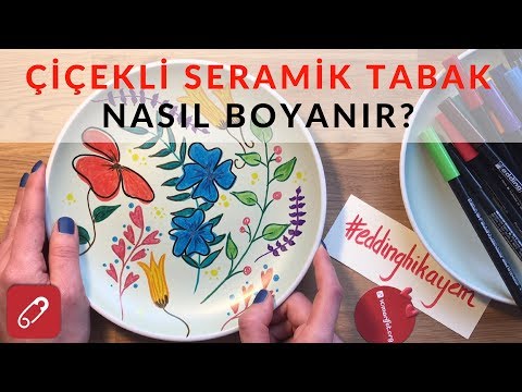 Çiçekli Seramik Tabak Nasıl Boyanır? / Porselen Boyama / Tabak Boyama / Porselen Kalemi | 10marifet