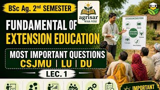 Fundamentals of extension education 2nd semester most important questions