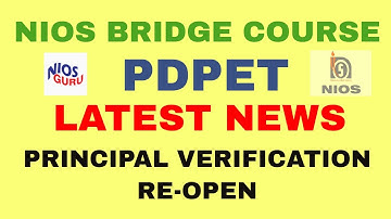 NIOS BRIDGE COURSE PRINCIPAL VERIFICATION RE-OPEN