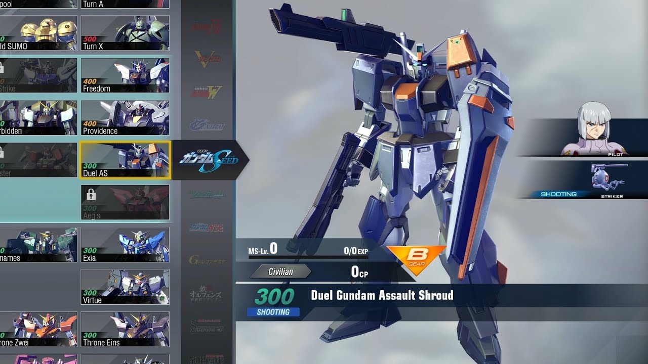 Gundam Versus Combo Guide - Duel Gundam Assault Shroud