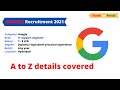 google recruitment 2021 |google job |freshers recruitment 2021 |google hiring 2022 |job vacancy 2021
