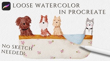How to Paint Watercolor Dogs in Procreate  | Loose Watercolor Tutorial for Procreate