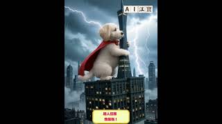 AI汪寶週一任務|變身萌寵超人!#星期一上班不blue#萌寵#毛小孩#ai#特效#cute#fun#superman