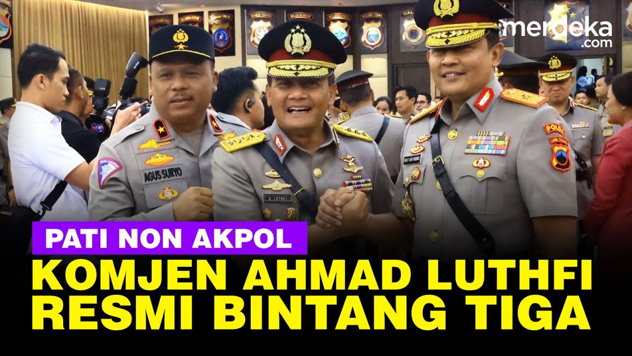 Kapolri Pimpin Sertijab, Komjen Ahmad Luthfi Pati Non Akpol Resmi Sandang Bintang Tiga