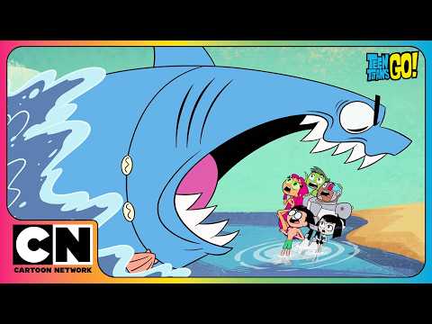 ⛔️🦈 Teen Titans Face Their Wildest Ocean Adventure SHARK ATTACK ⛔️ | Cartoon Network Asia