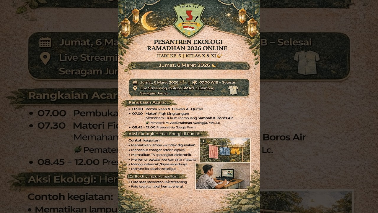 PESANTREN EKOLOGI RAMADHAN 2026 ONLINE HARI KELIMA 🌙✨
