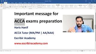 Information ACCA Exams Preparation Guide | Haris Hanif Official News