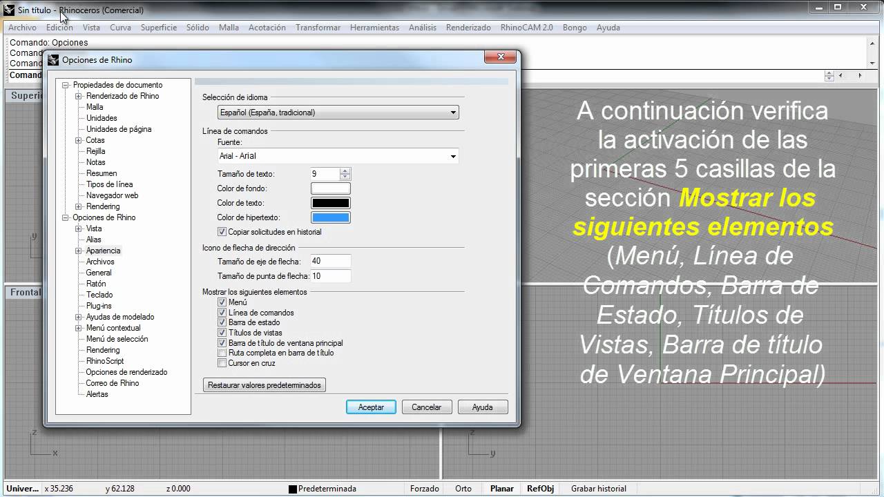 Rhino3d Restaurar Barra de Herramientas YouTube Rhino3d Restaurar Barra de Herramientas YouTube