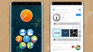[v9.77] Add date/time clock widget to your Android launcher home screen using Bubble Cloud Widgets screenshot 2